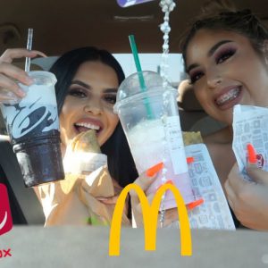 LETTING THE PERSON IN FRONT OF US DECIDE WHAT WE EAT FT. MY BESTIE  | Drea Makeup