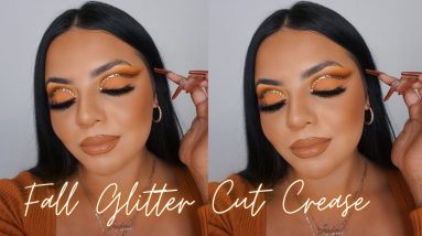 FALL FLOATING GLITTER CUT CREASE | Drea Makeup