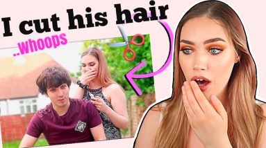 Girl Cuts Boyfriends Hair!