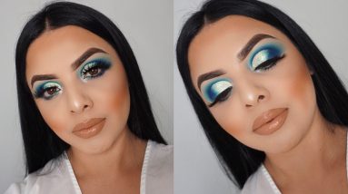 VIBRANT BLUE CUT CREASE | JAMES CHARLES PALETTE | ELEMAN BEAUTY | Drea Makeup