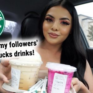 Trying MY Followers' FAVORITE  Starbucks Drinks! | Drea Makeup