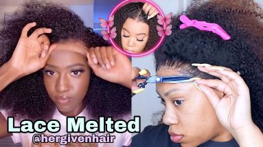 😱 OMG BEST CURLY WIG INSTALL! Lace Melted! | HerGivenHair