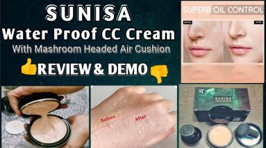 SUNISA Foundation/SUNISA Mashroom AIR CUSHION CC CREAM/Waterproof/Nongreasy/Oilcontrol/Sweatproof