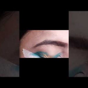 blue and gold eye makeup tutorial #short #partyeyemakeup