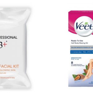 O3 BRIDAL FACIAL KIT/VEET HALF BODY WAXING KIT(NAYKAA UNBOXING) O3 Vitamin C Glowing skin Facial Kit