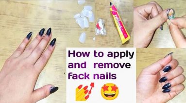 How to apply and remove fack nails/ nakli nakhun kaise lagaye/ Mansi Beauty Corner