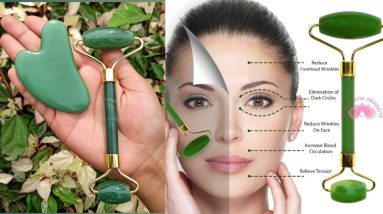 How to Use Jade Roller & Gua Sha Face Massager/Jade Roller Face Massager Benefits For Skin