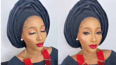 How to tie a small asooke gele and  make it look big | Nigerian bridal gele tutorial