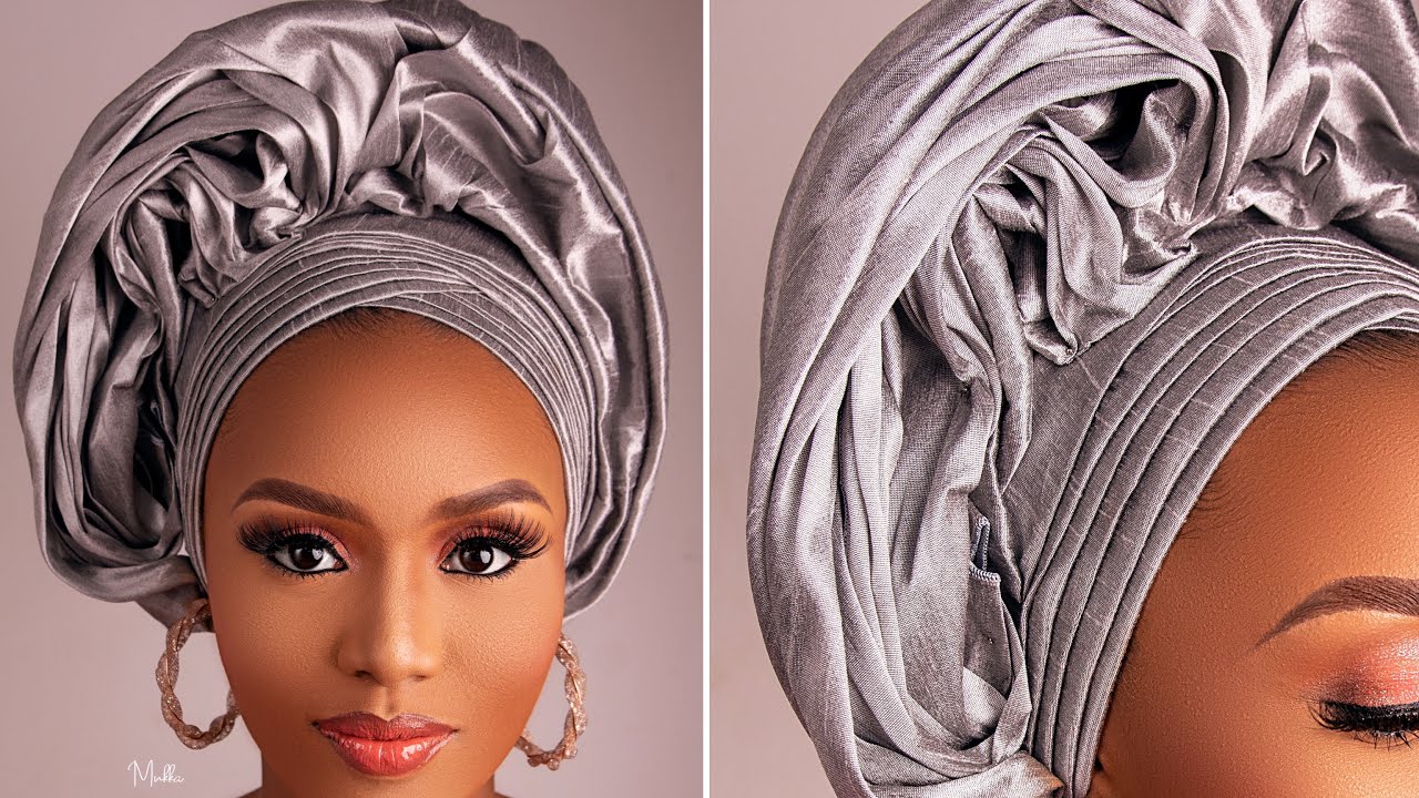 How To Tie Bridal Turban | Northern Nigerian Bridal Turban Tutorial ...