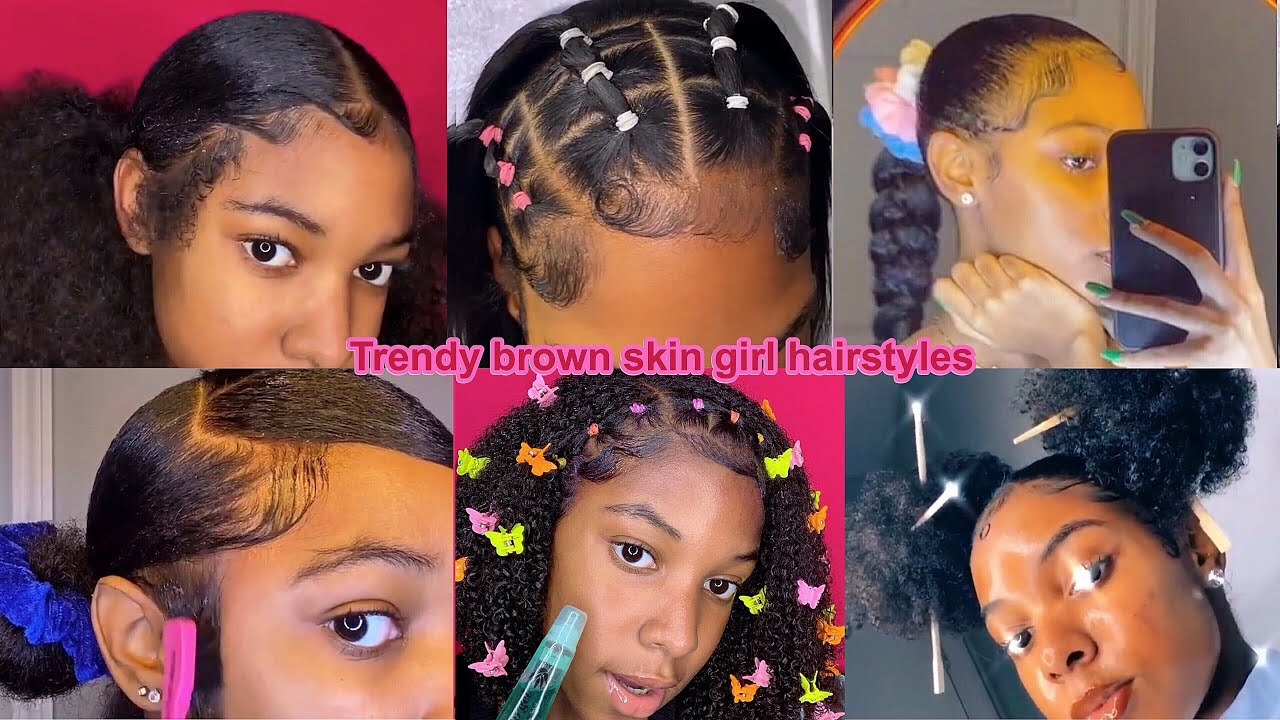 💕👸🏽Brown Skin Girl Back To School Protective Hairstyles 💝 ️‍🔥| New ...