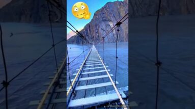Beautiful Hussaini Bridge in gilgit baltistan🥰 #shorts #viralshort #worldwide #tiktok #